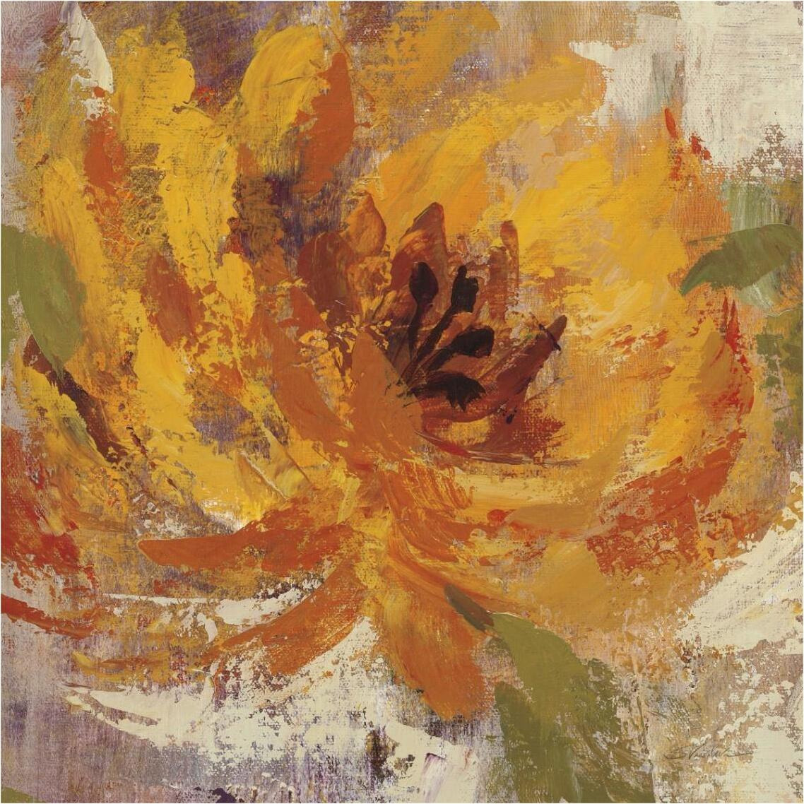 Fiery Dahlias I -Paper Art-38&quotx38"