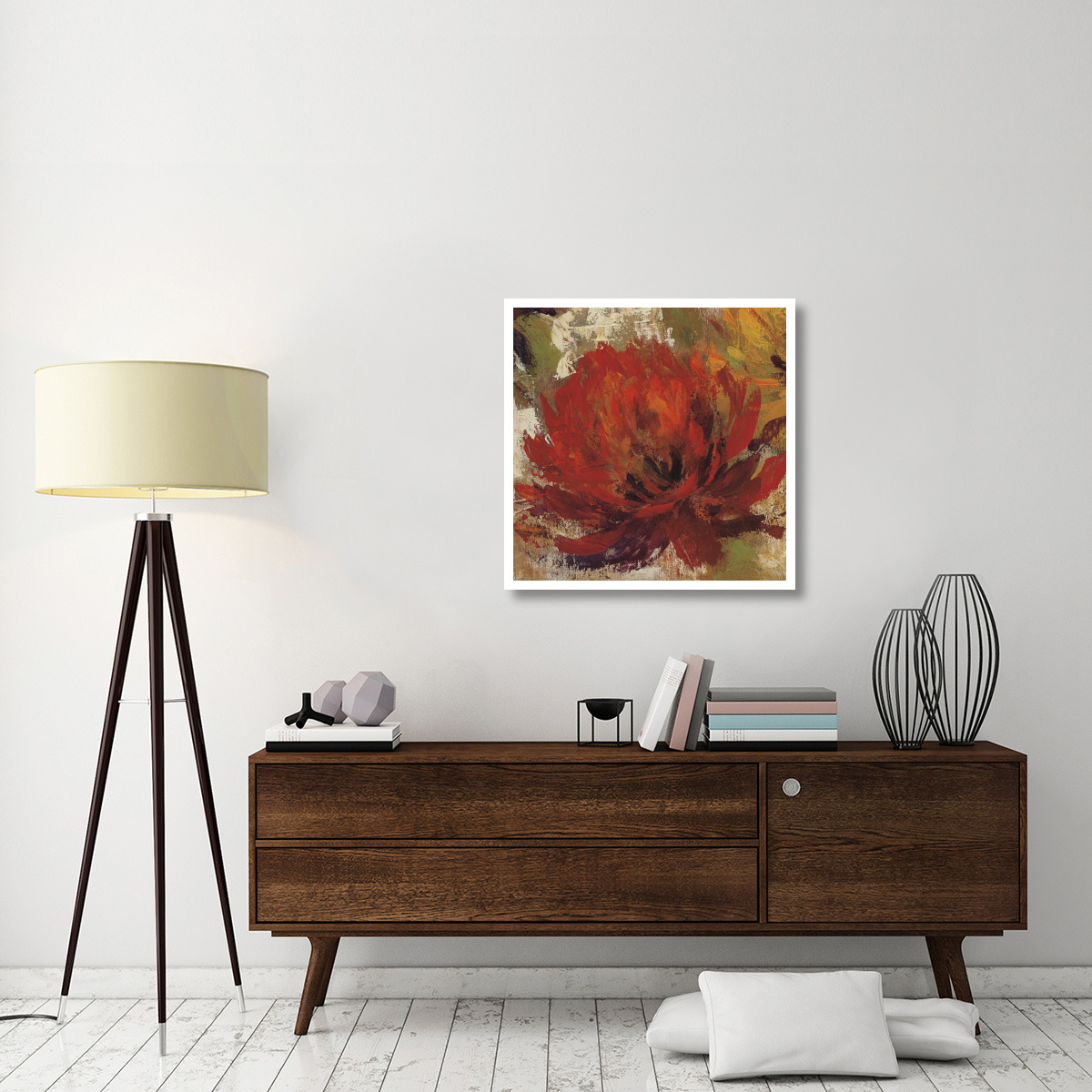 Fiery Dahlias II Crop -Paper Art-32&quotx32"