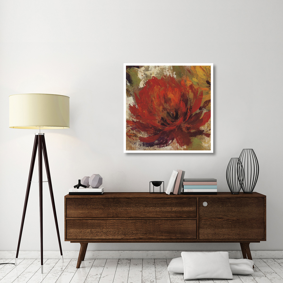Fiery Dahlias II Crop -Paper Art-38&quotx38"