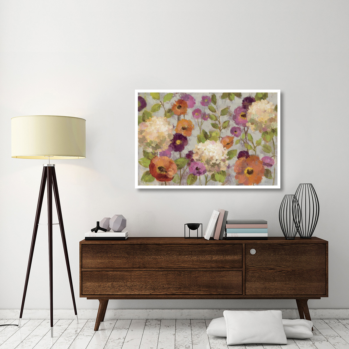 Hydrangeas and Anemones -Paper Art-50&quotx34"