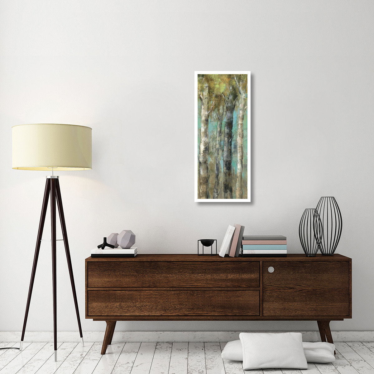 April Birch Forest Panel -Paper Art-18&quotx42"