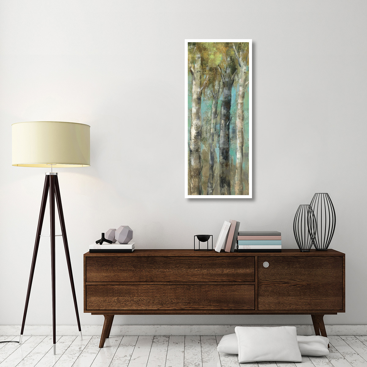 April Birch Forest Panel -Paper Art-22&quotx52"