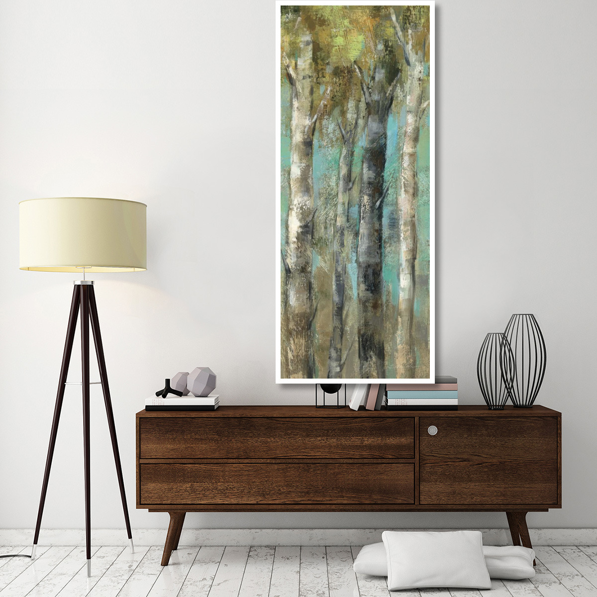 April Birch Forest Panel -Paper Art-32&quotx77"