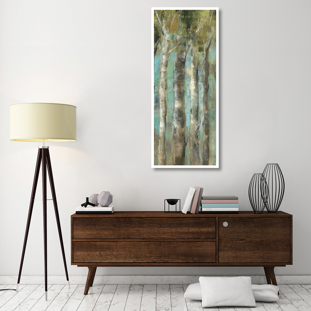 April Birch Forest Panel II -Paper Art-26&quotx62"