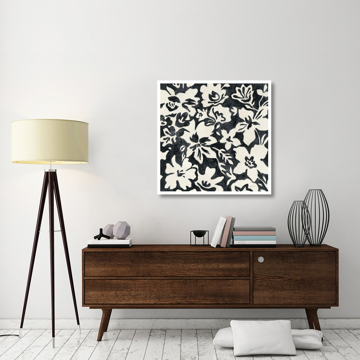 Chalkboard Floral I -Paper Art-38&quotx38"