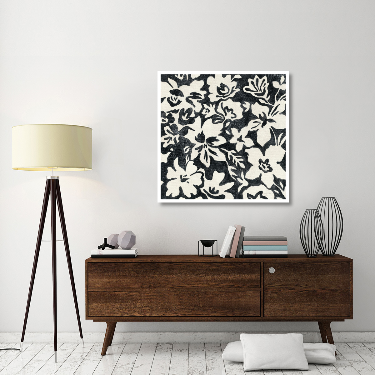 Chalkboard Floral I -Paper Art-42&quotx42"