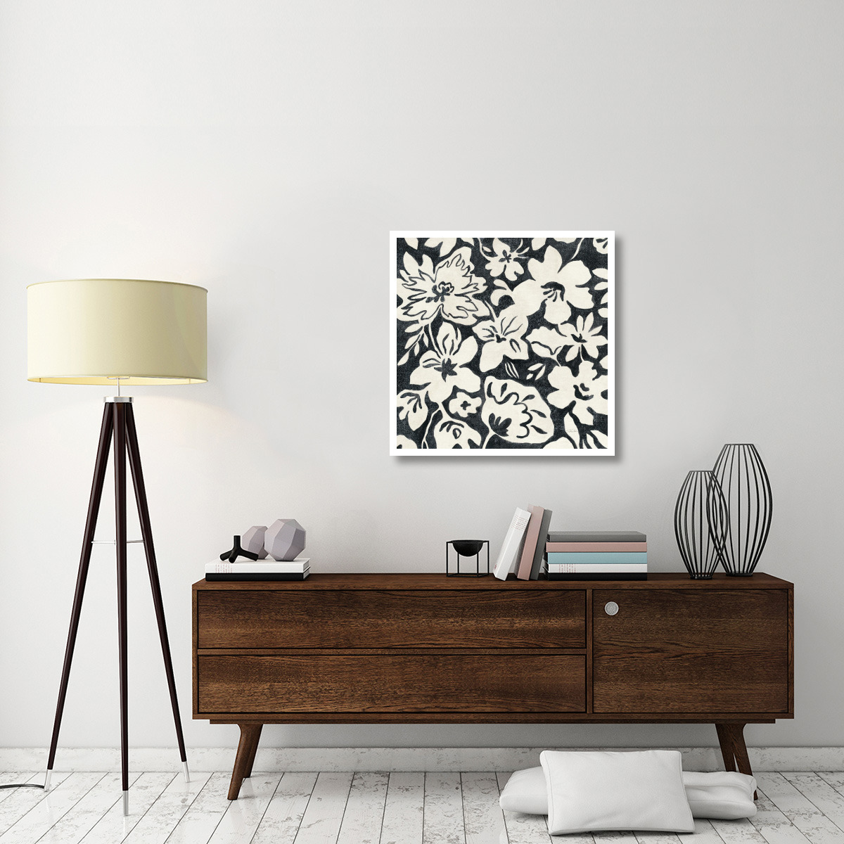 Chalkboard Floral II -Paper Art-32&quotx32"