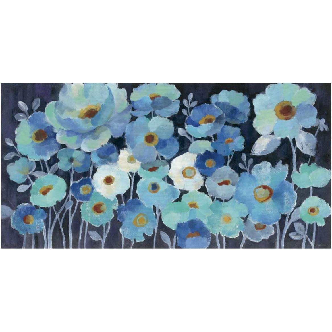 Indigo Flowers -Paper Art-62&quotx32"