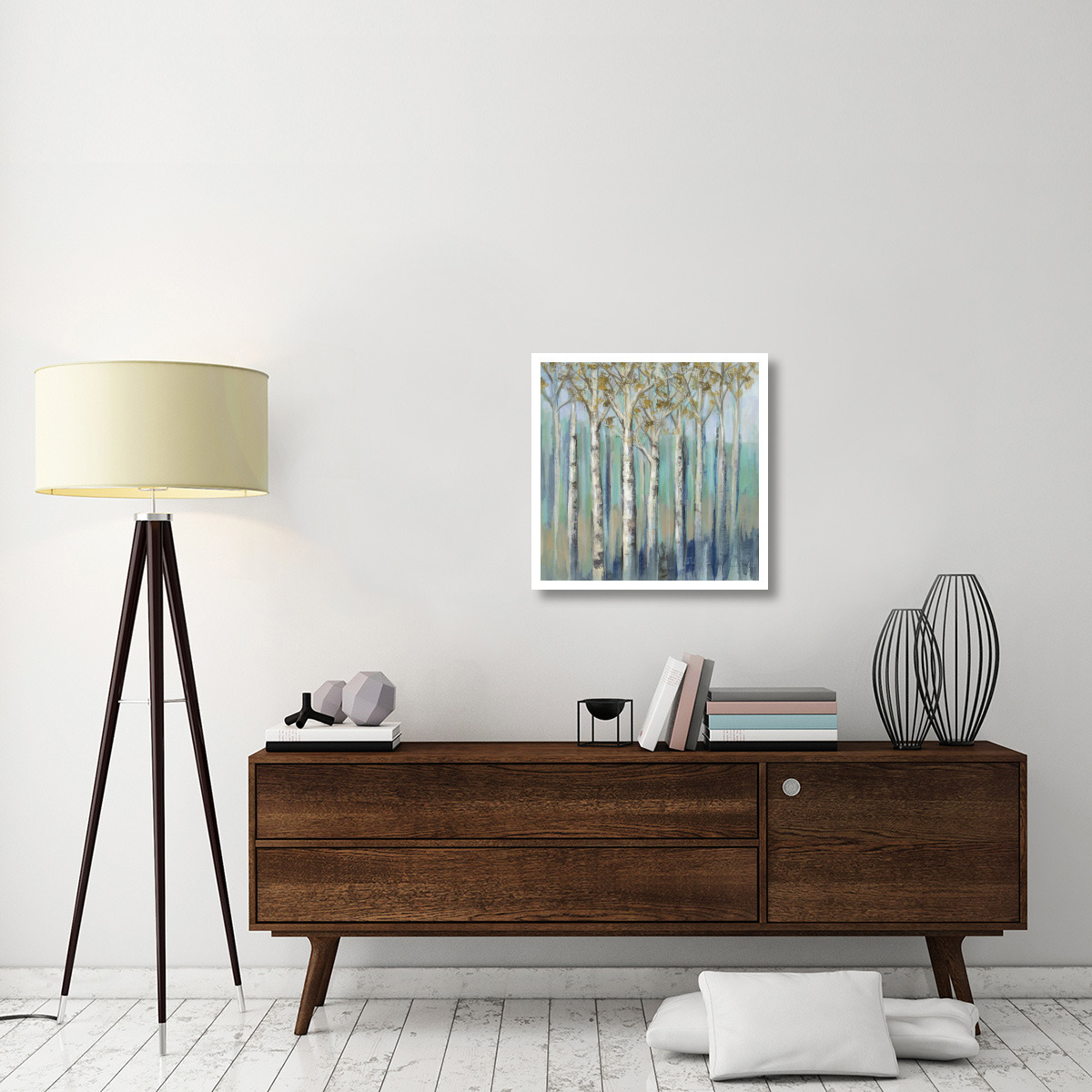 Birches at Dawn -Paper Art-26&quotx26"