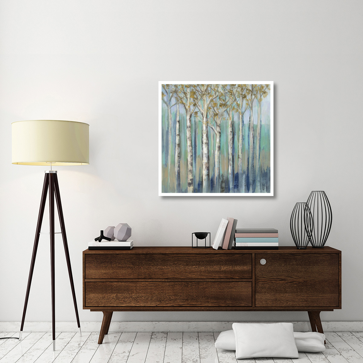 Birches at Dawn -Paper Art-38&quotx38"