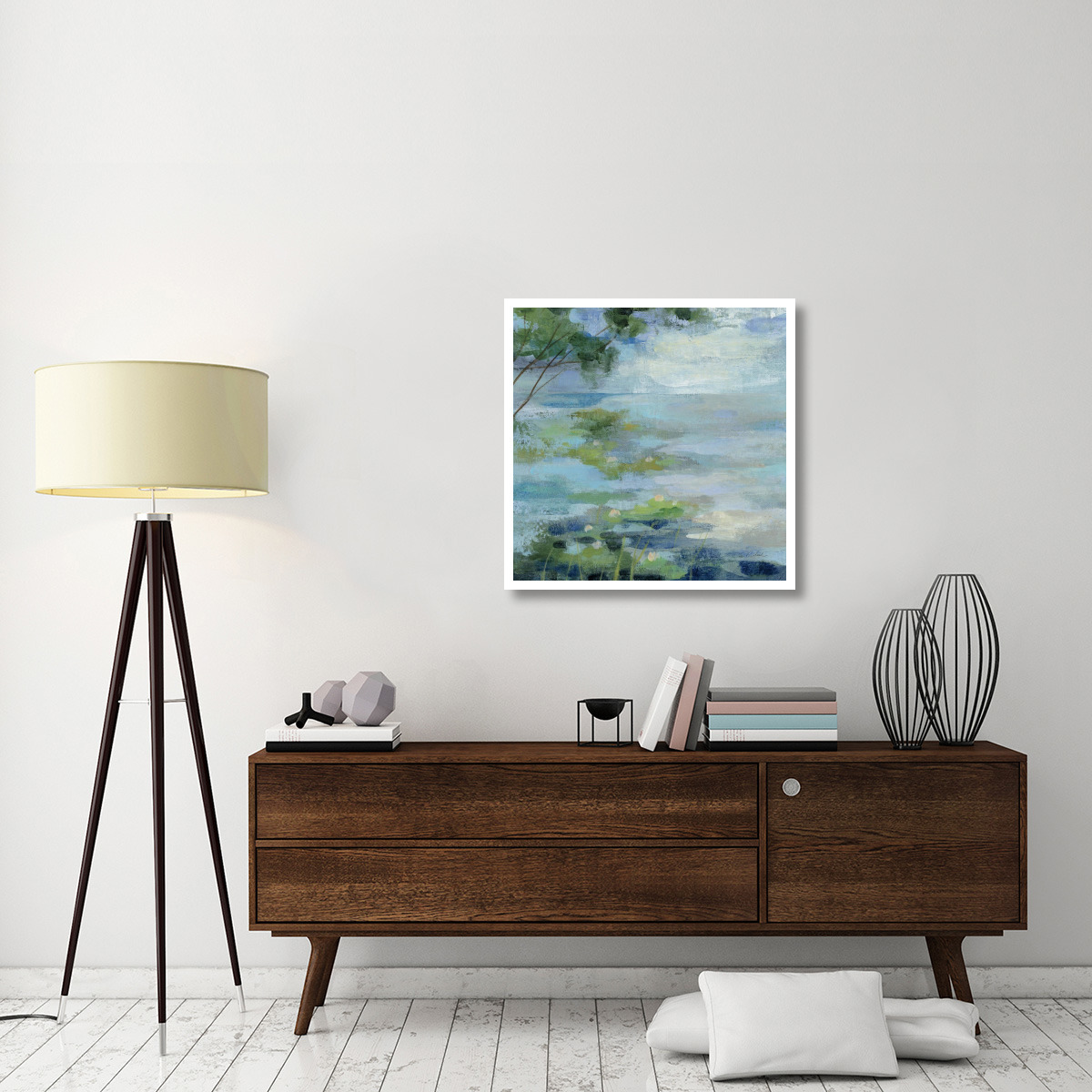 Lily Pond I -Paper Art-32&quotx32"