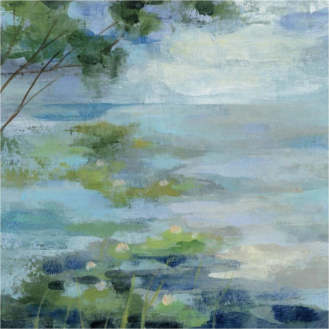 Lily Pond I -Paper Art-38&quotx38"
