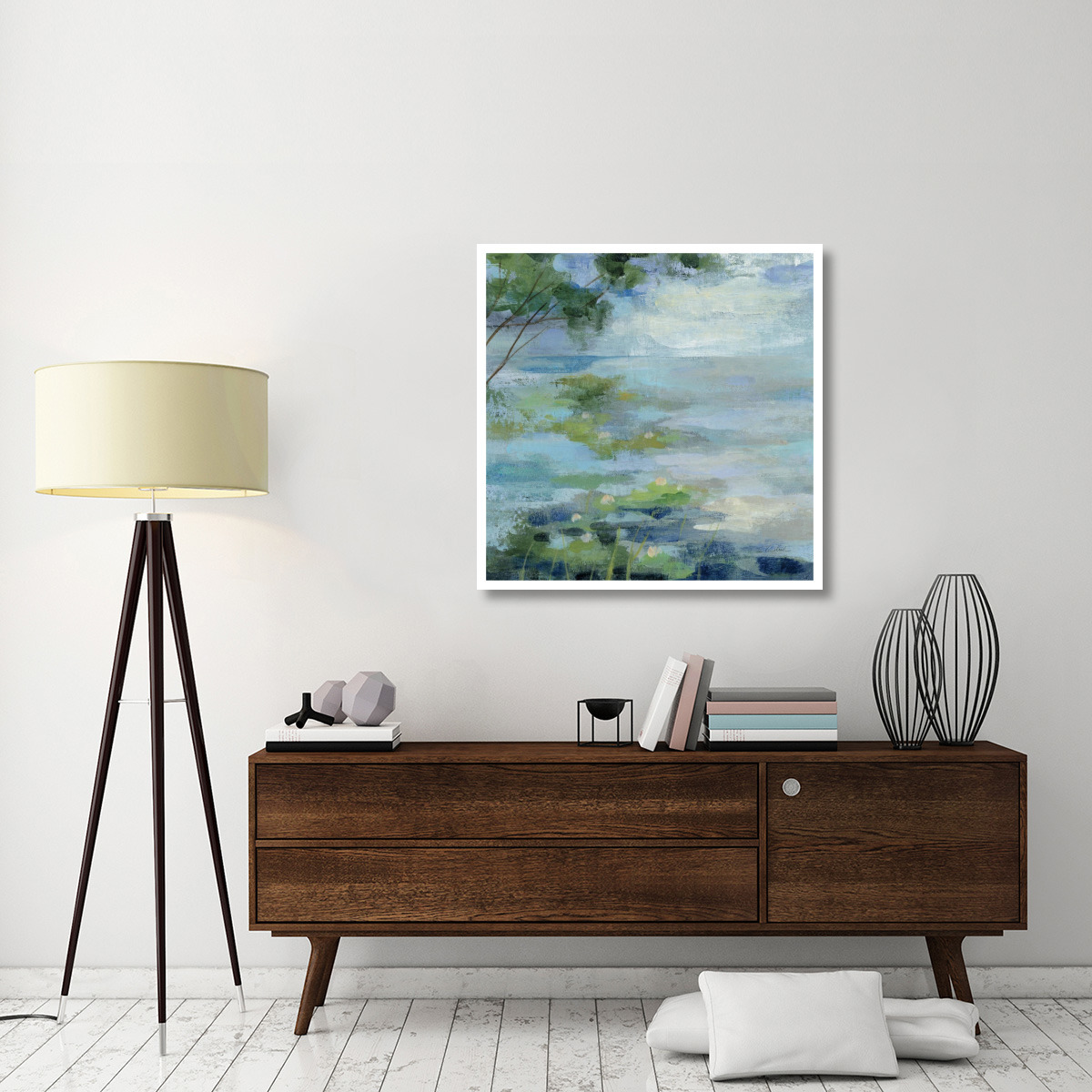 Lily Pond I -Paper Art-38&quotx38"