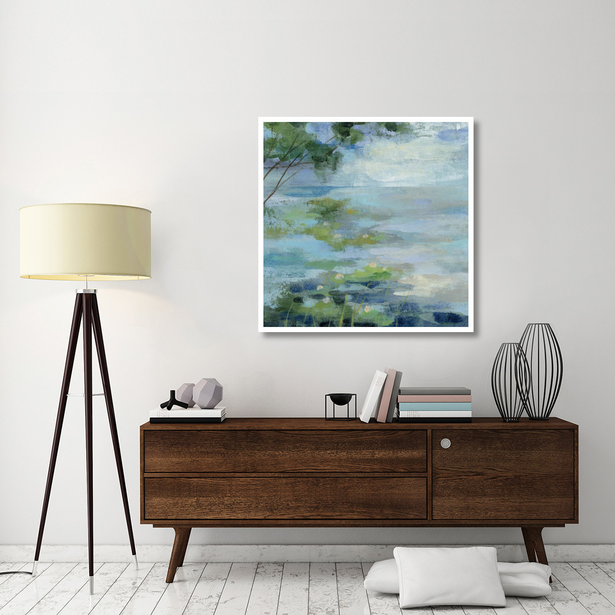 Lily Pond I -Paper Art-42&quotx42"