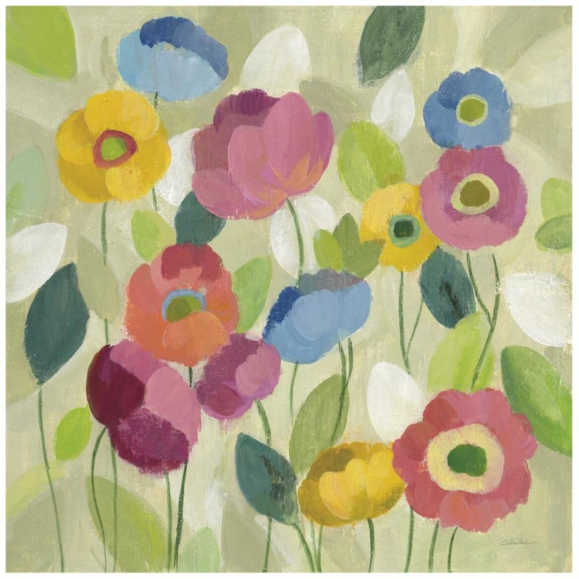 Fairy Tale Flowers I -Paper Art-42&quotx42"