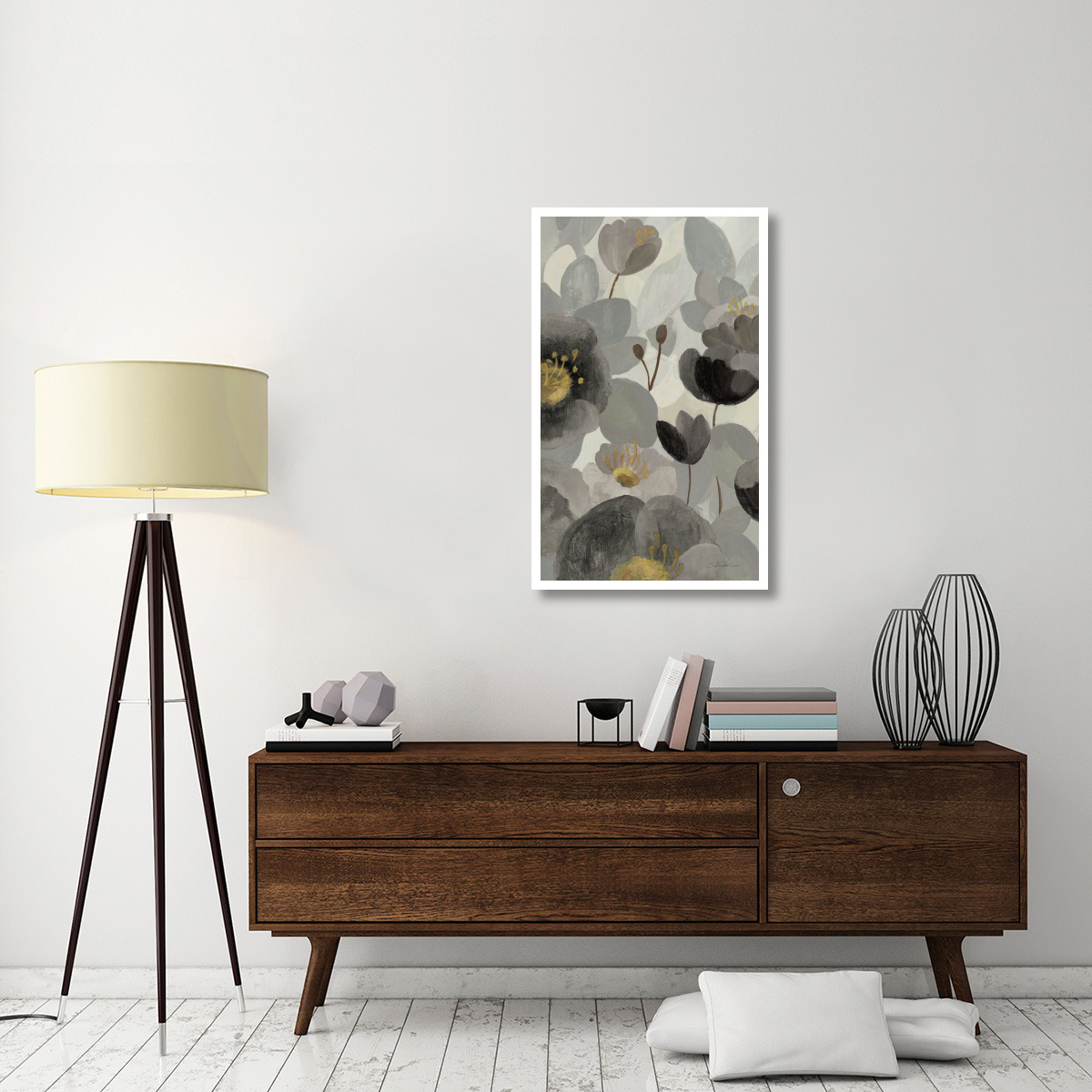 Morning Bloom Greige II -Paper Art-26&quotx42"