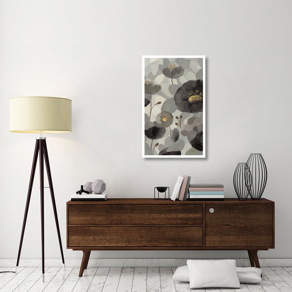 Morning Bloom Greige III -Paper Art-26&quotx42"