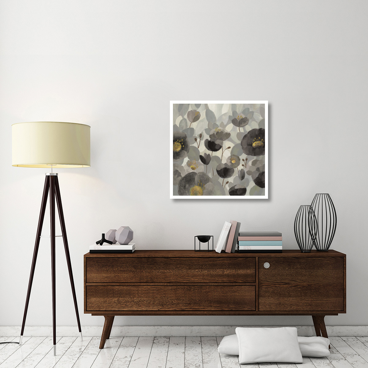 Morning Bloom Greige -Paper Art-32&quotx32"