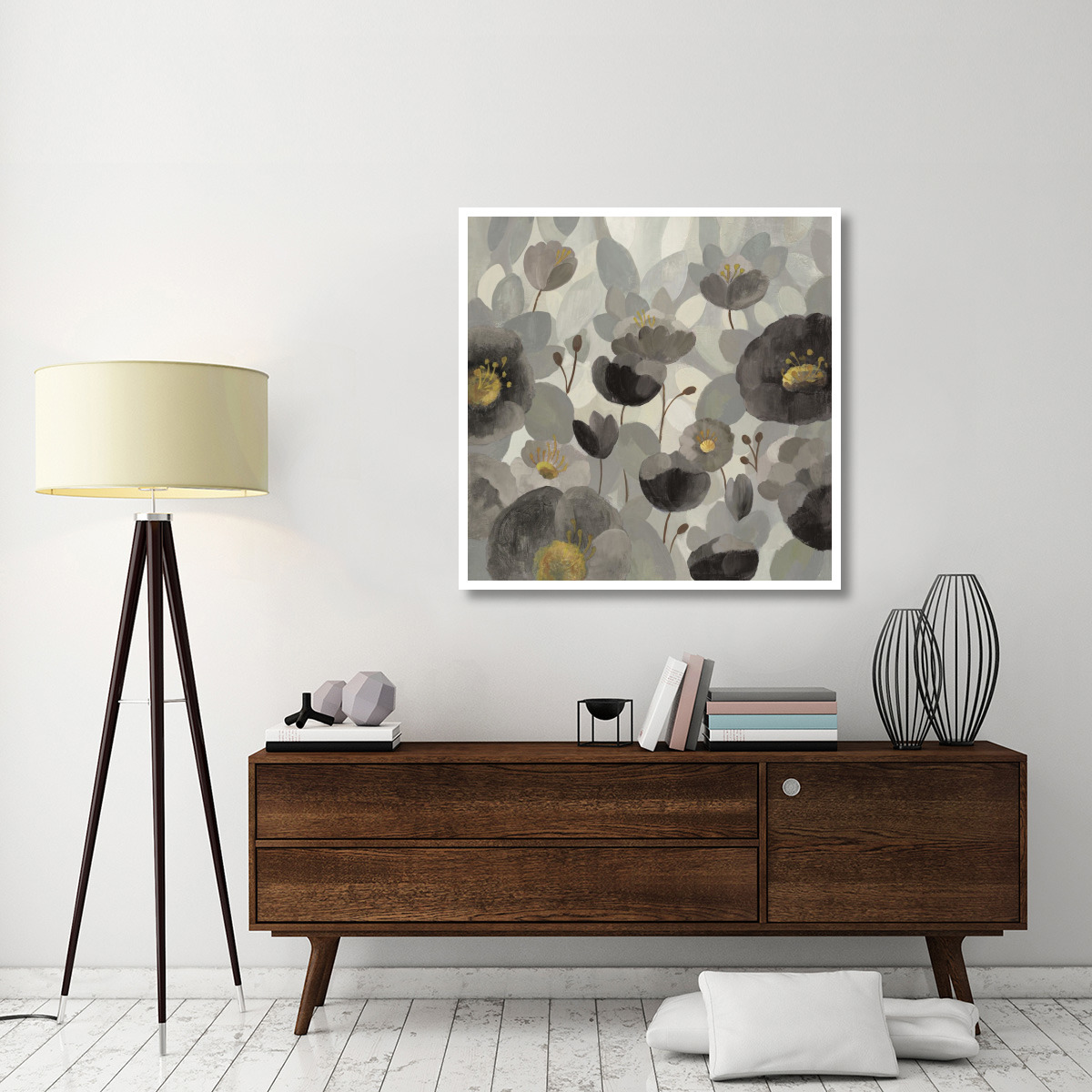 Morning Bloom Greige -Paper Art-42&quotx42"