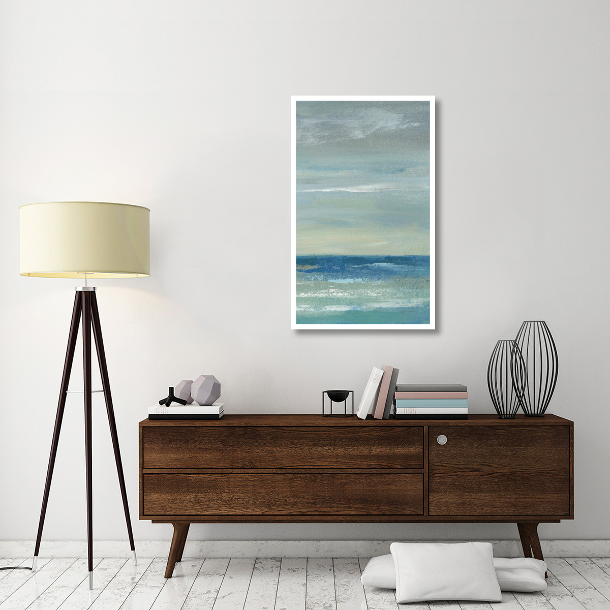 Early Morning Waves I Panel II -Paper Art-28.4&quotx46"