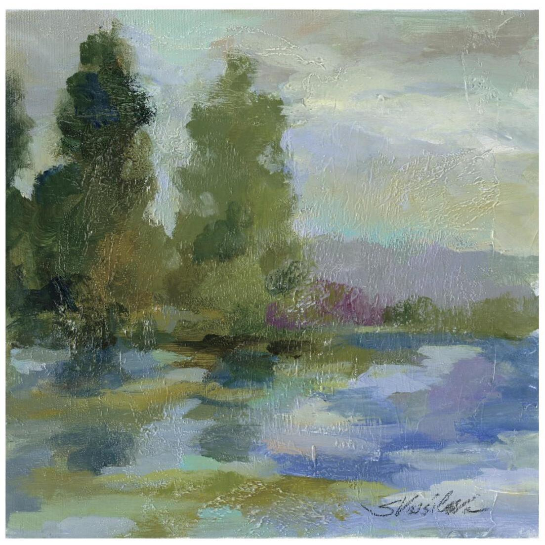 kSID18575 Sunrise at the Lake I -Paper Art-20&quotx20"