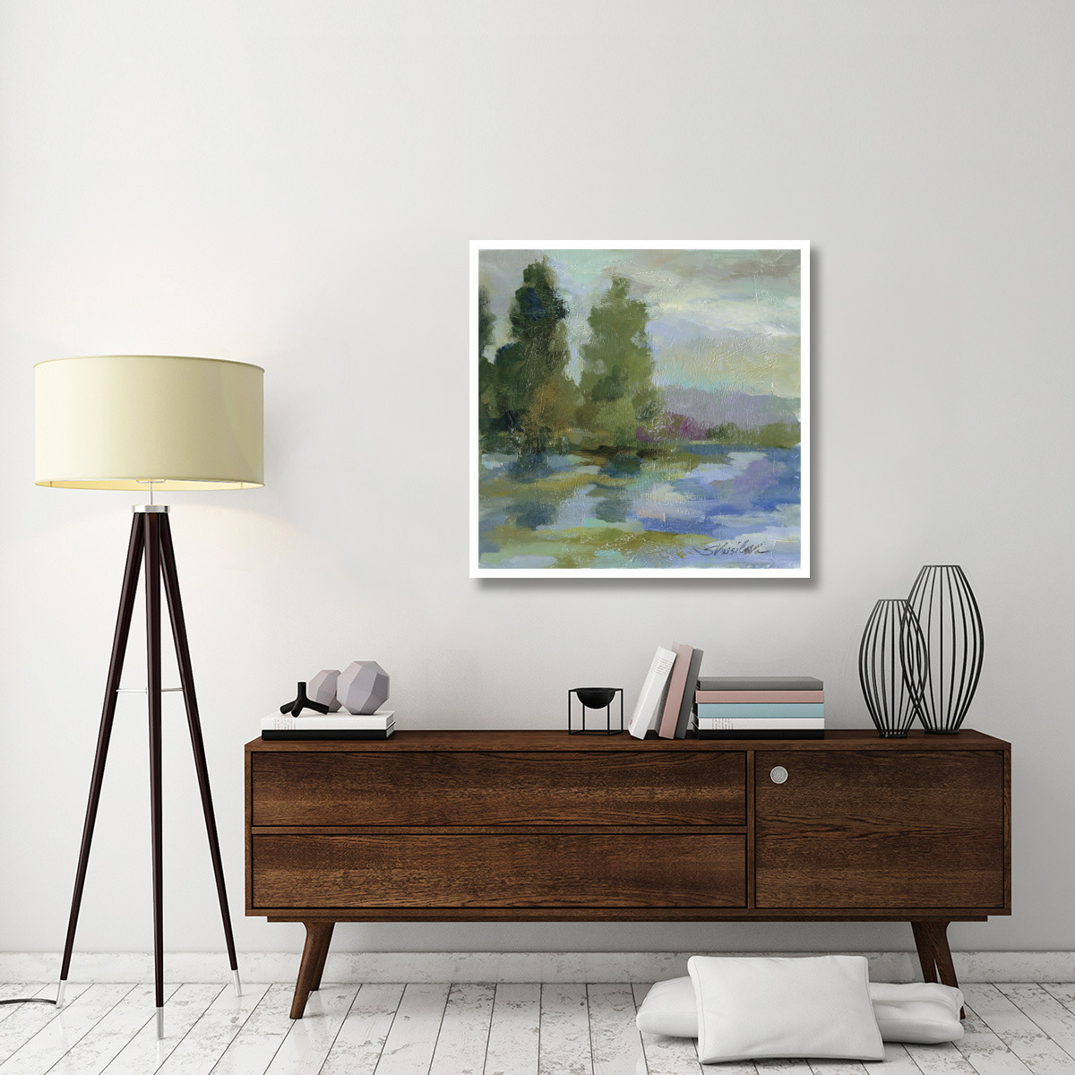 kSID18575 Sunrise at the Lake I -Paper Art-38&quotx38"