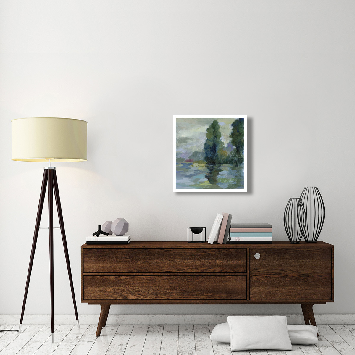 Sunrise at the Lake II -Paper Art-26&quotx26"