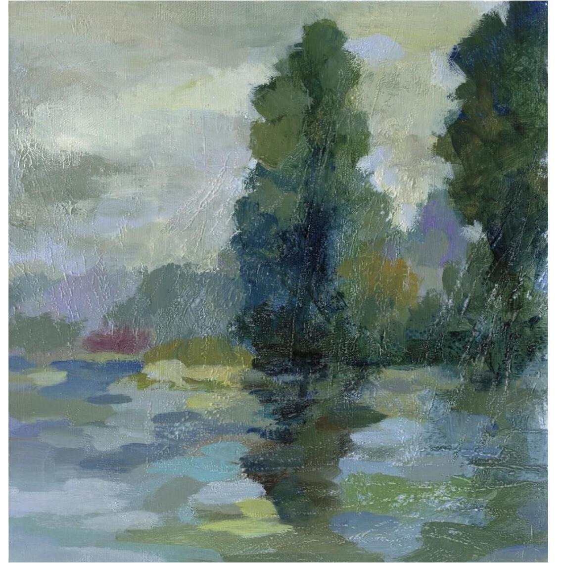 Sunrise at the Lake II -Paper Art-38&quotx38"