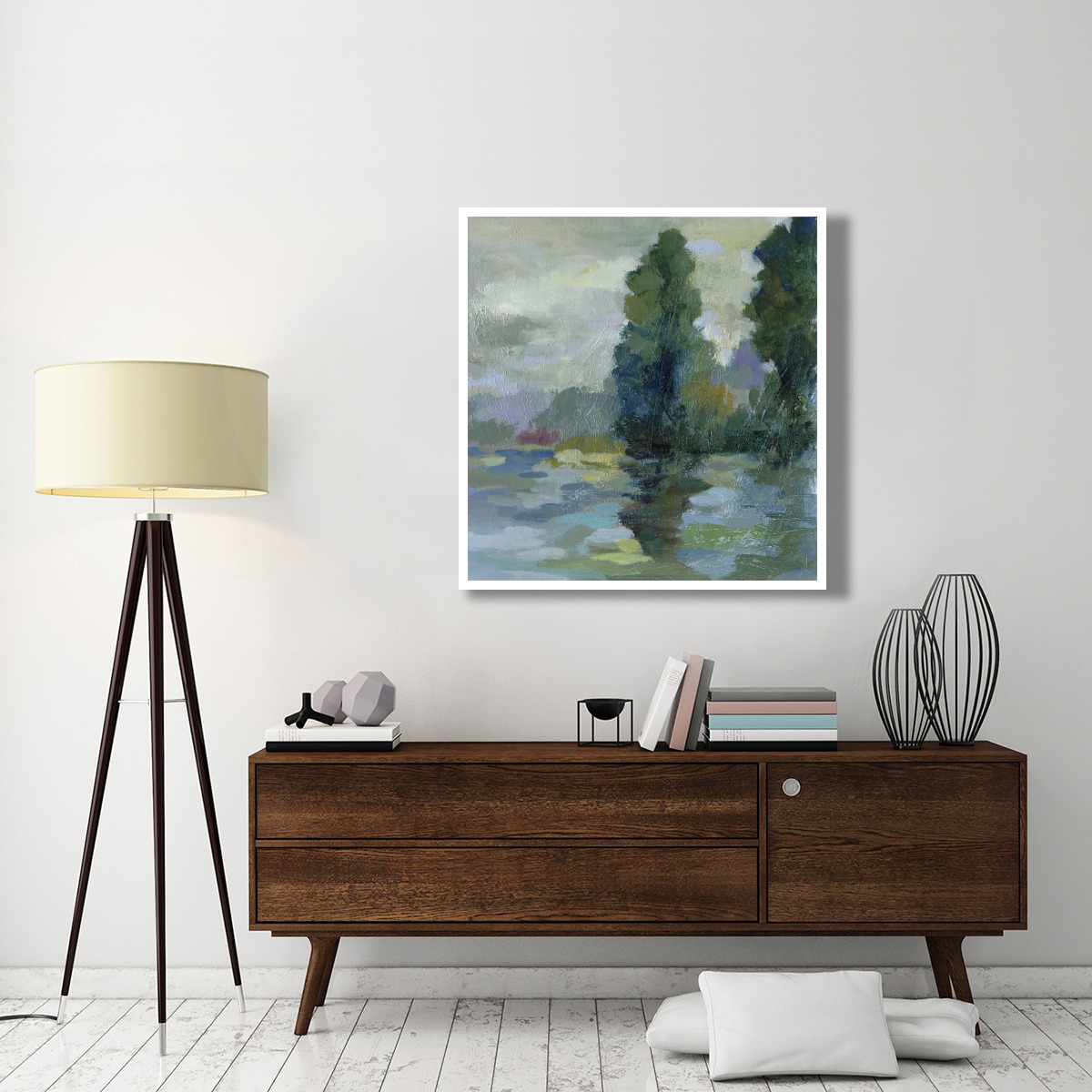 Sunrise at the Lake II -Paper Art-42&quotx42"