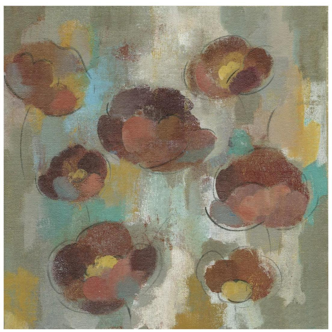Marsala Blooms II -Paper Art-20&quotx20"