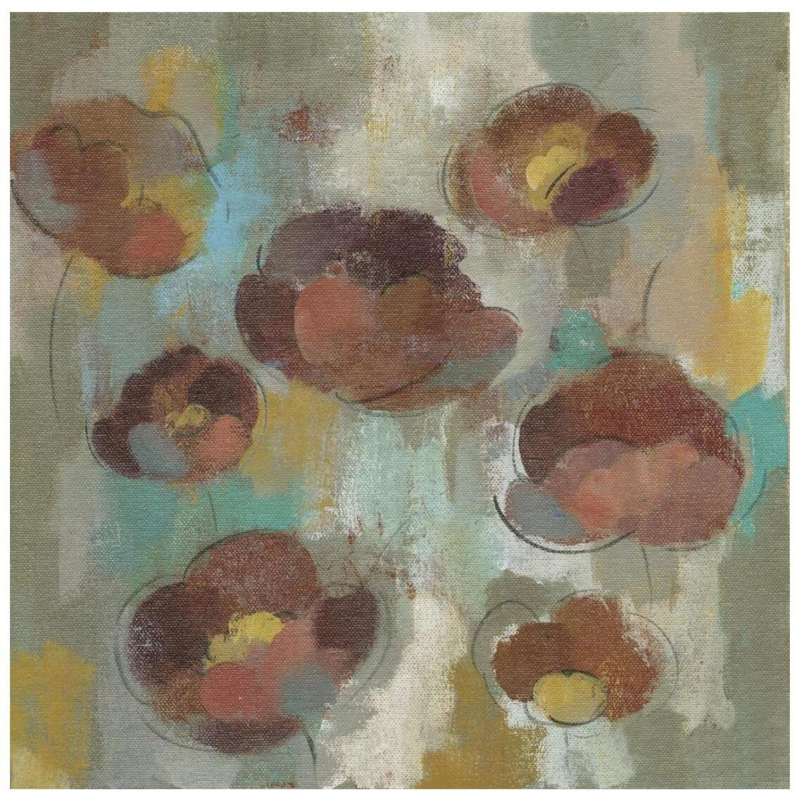 Marsala Blooms II -Paper Art-26&quotx26"