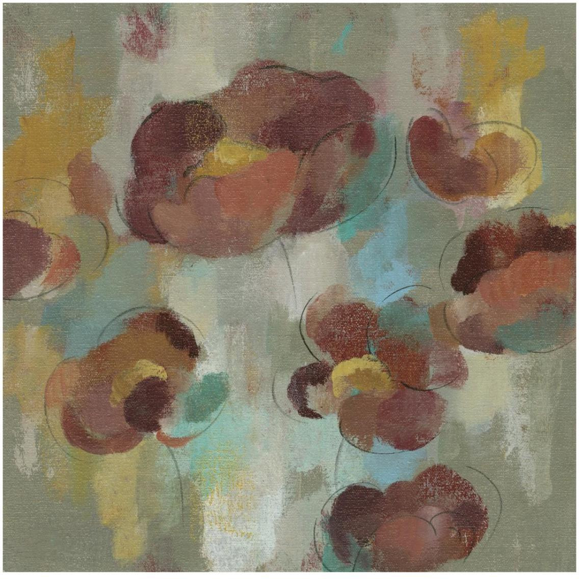 Marsala Blooms III -Paper Art-32&quotx32"