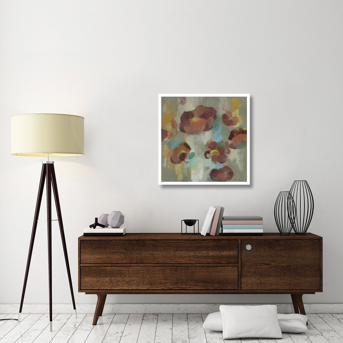 Marsala Blooms III -Paper Art-32&quotx32"