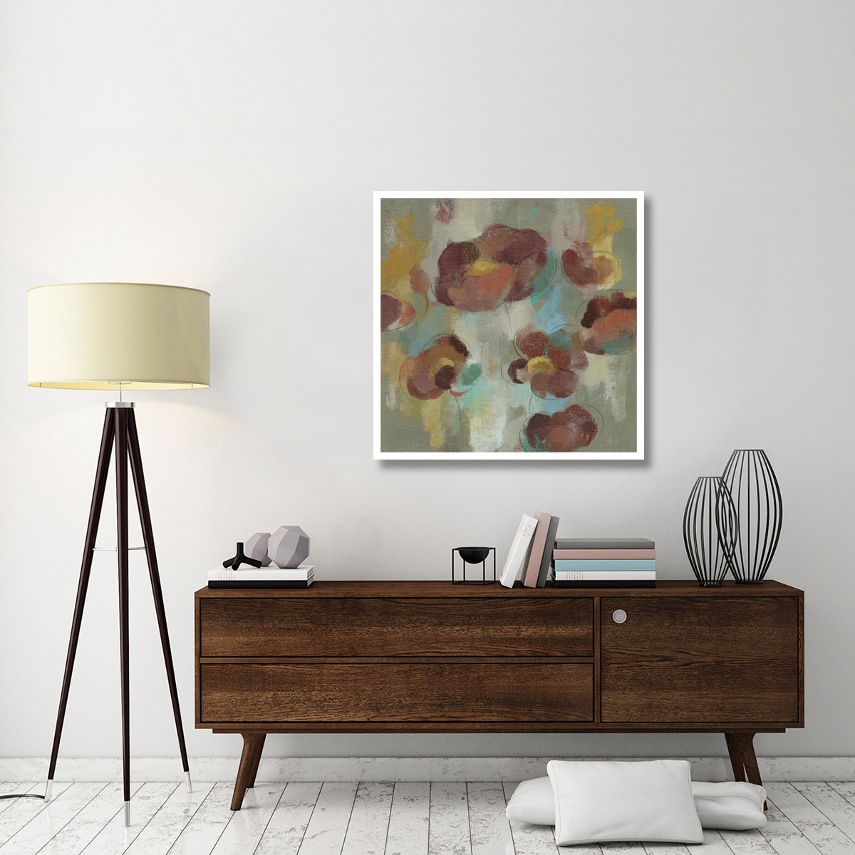Marsala Blooms III -Paper Art-38&quotx38"