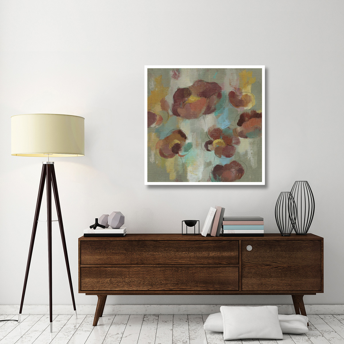 Marsala Blooms III -Paper Art-42&quotx42"