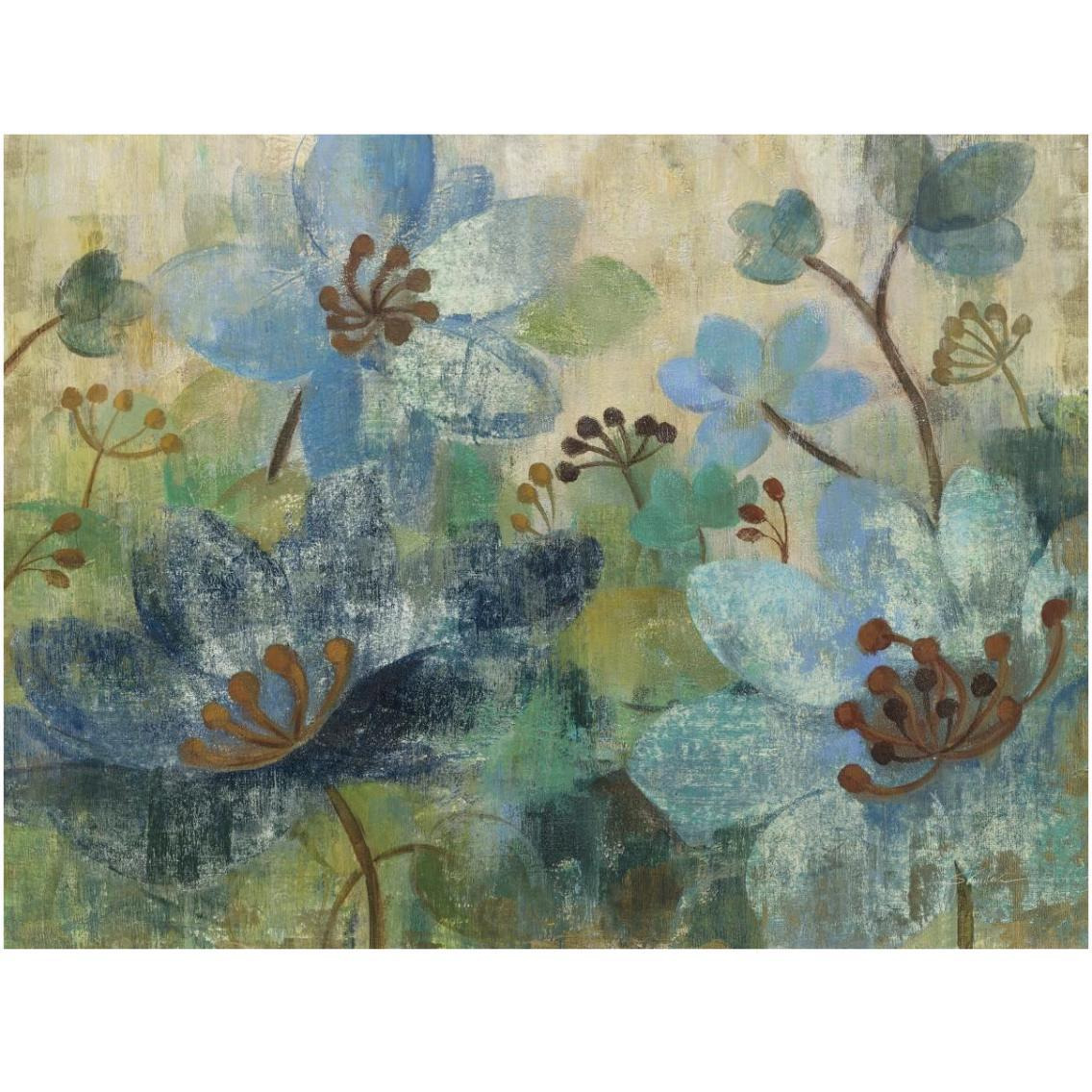 Peacock Garden White Flowers -Paper Art-34&quotx26"