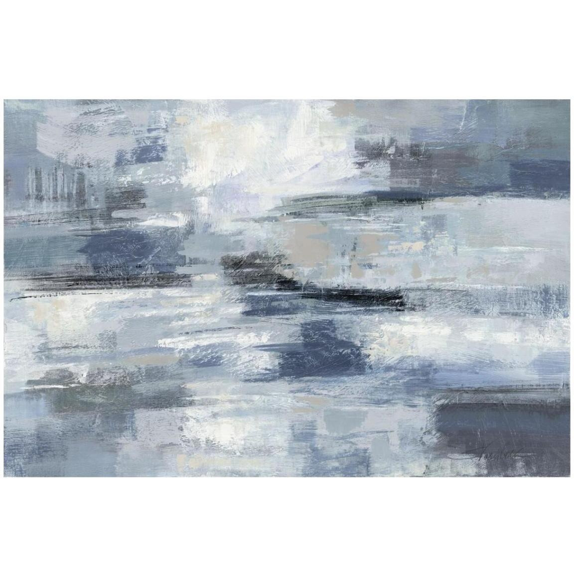 Clear Water Indigo and Gray -Paper Art-20&quotx14"
