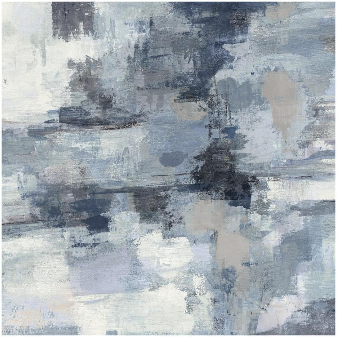 In the Clouds Indigo and Gray Crop -Paper Art-32&quotx32"