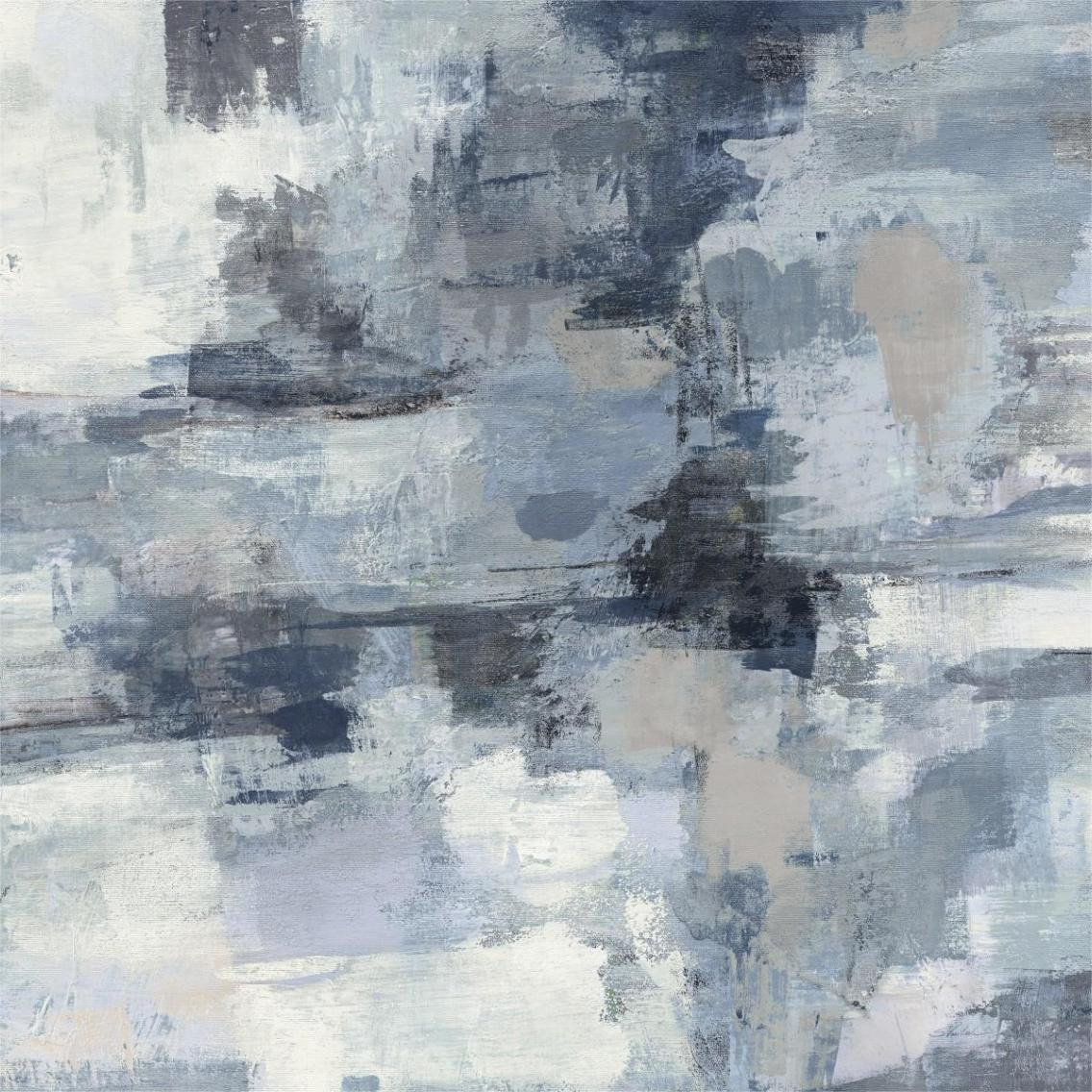 In the Clouds Indigo and Gray Crop -Paper Art-38&quotx38"