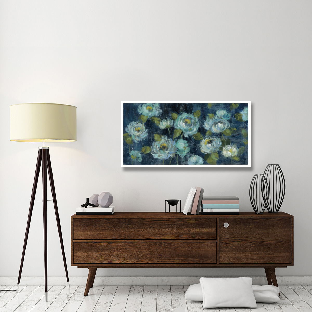 Indigo Mums -Paper Art-50&quotx26"