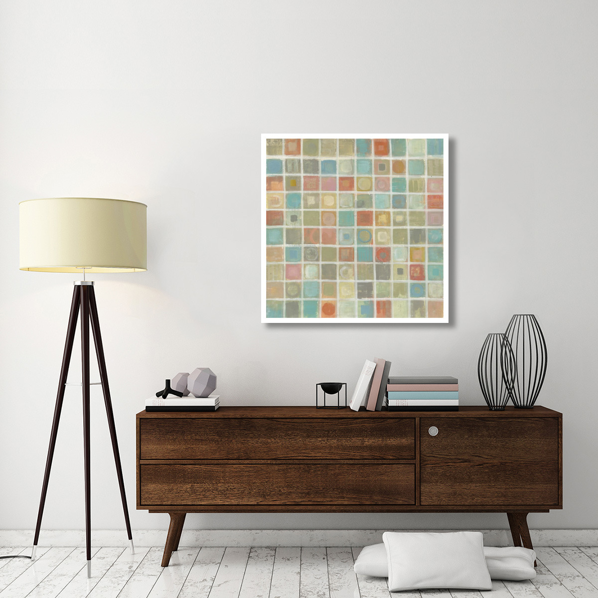Sea Glass Mosaic -Paper Art-38&quotx38"