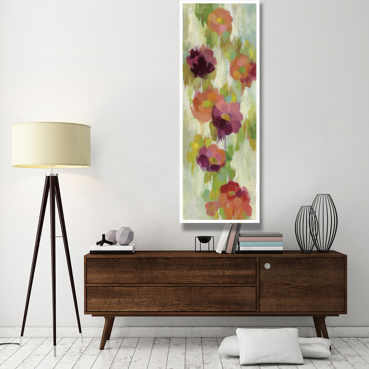 Coral and Emerald Garden II -Paper Art-26&quotx74"