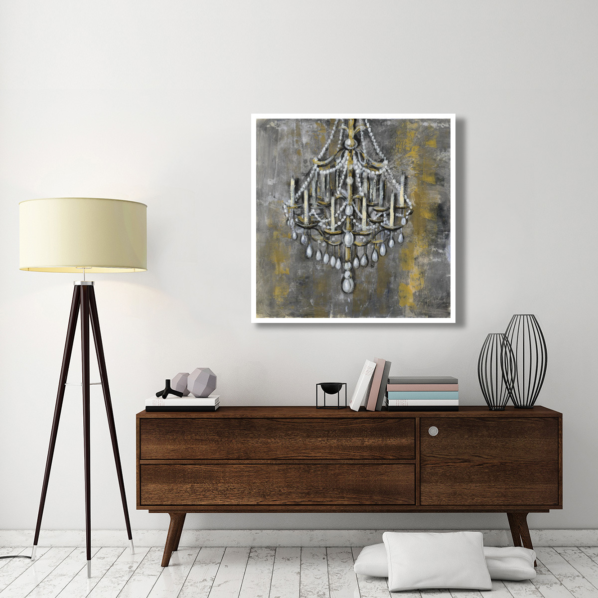 Vintage Chandelier I -Paper Art-42&quotx42"