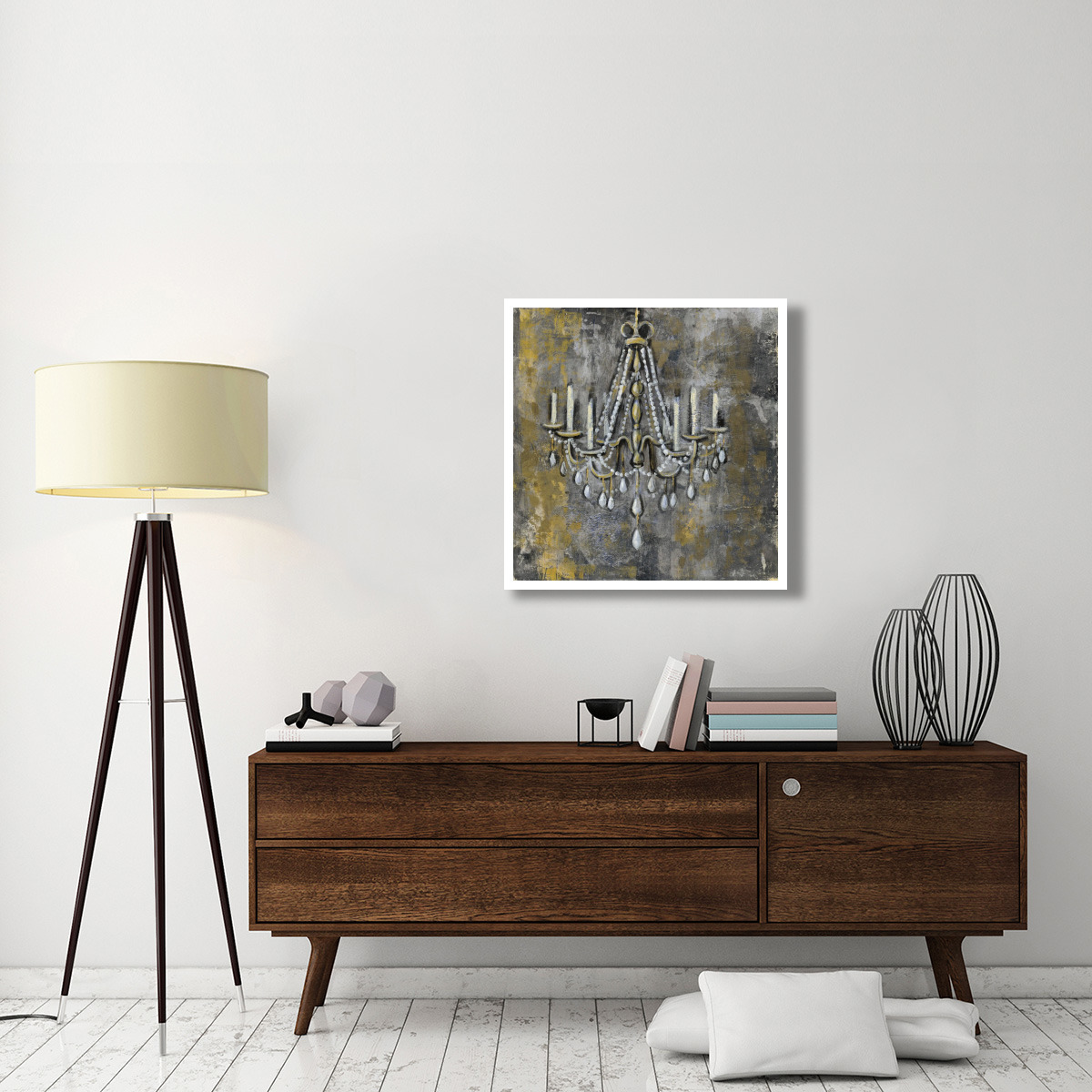 Vintage Chandelier II -Paper Art-32&quotx32"