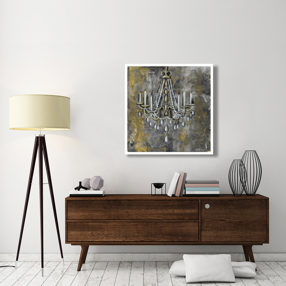 Vintage Chandelier II -Paper Art-38&quotx38"