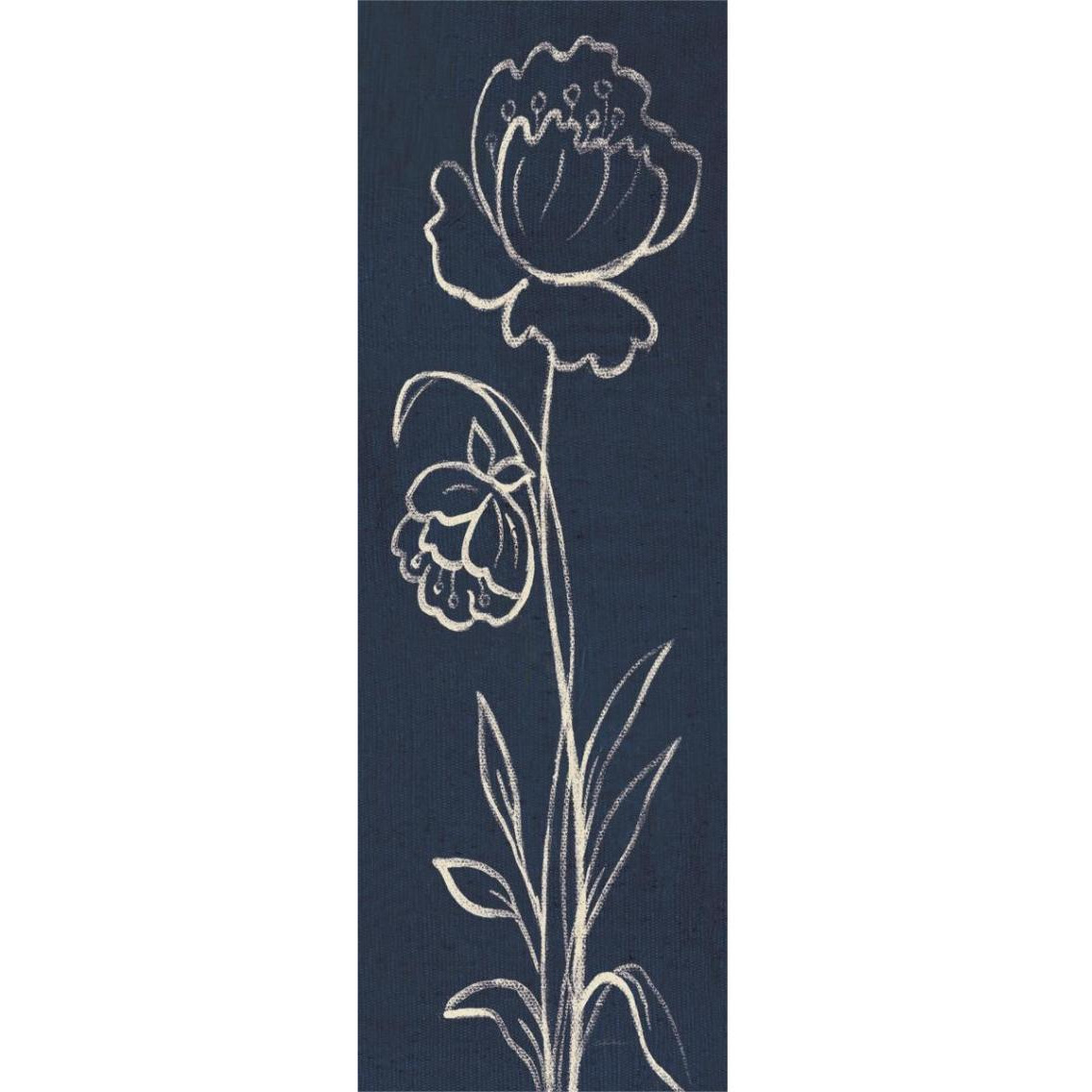 Indigo Floral II -Paper Art-14&quotx38"