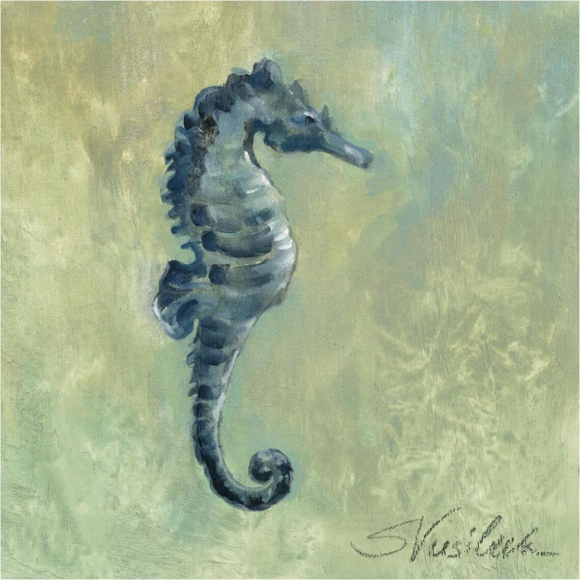 Indigo Sea Life I -Paper Art-38&quotx38"