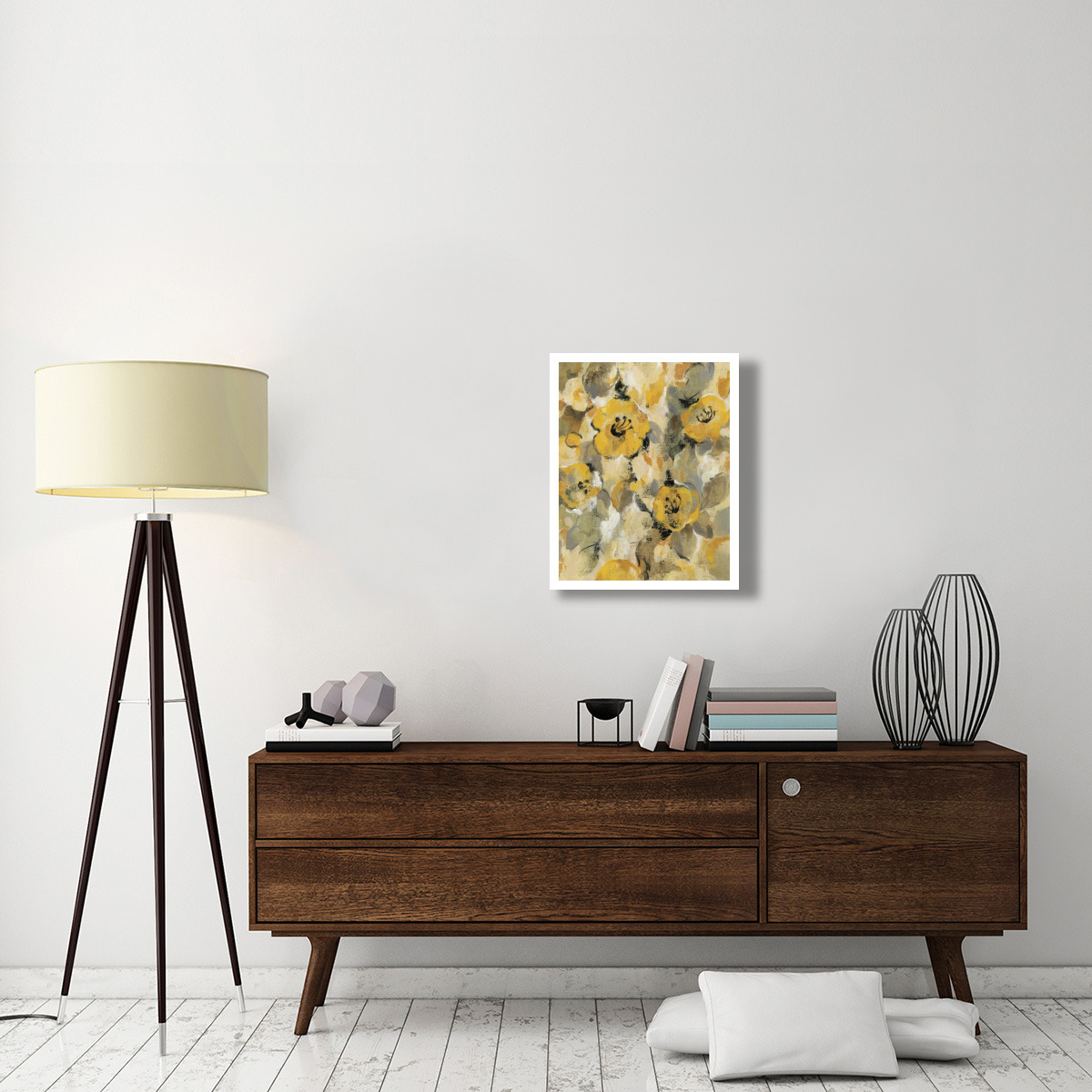 Yellow Floral I -Paper Art-22&quotx26"