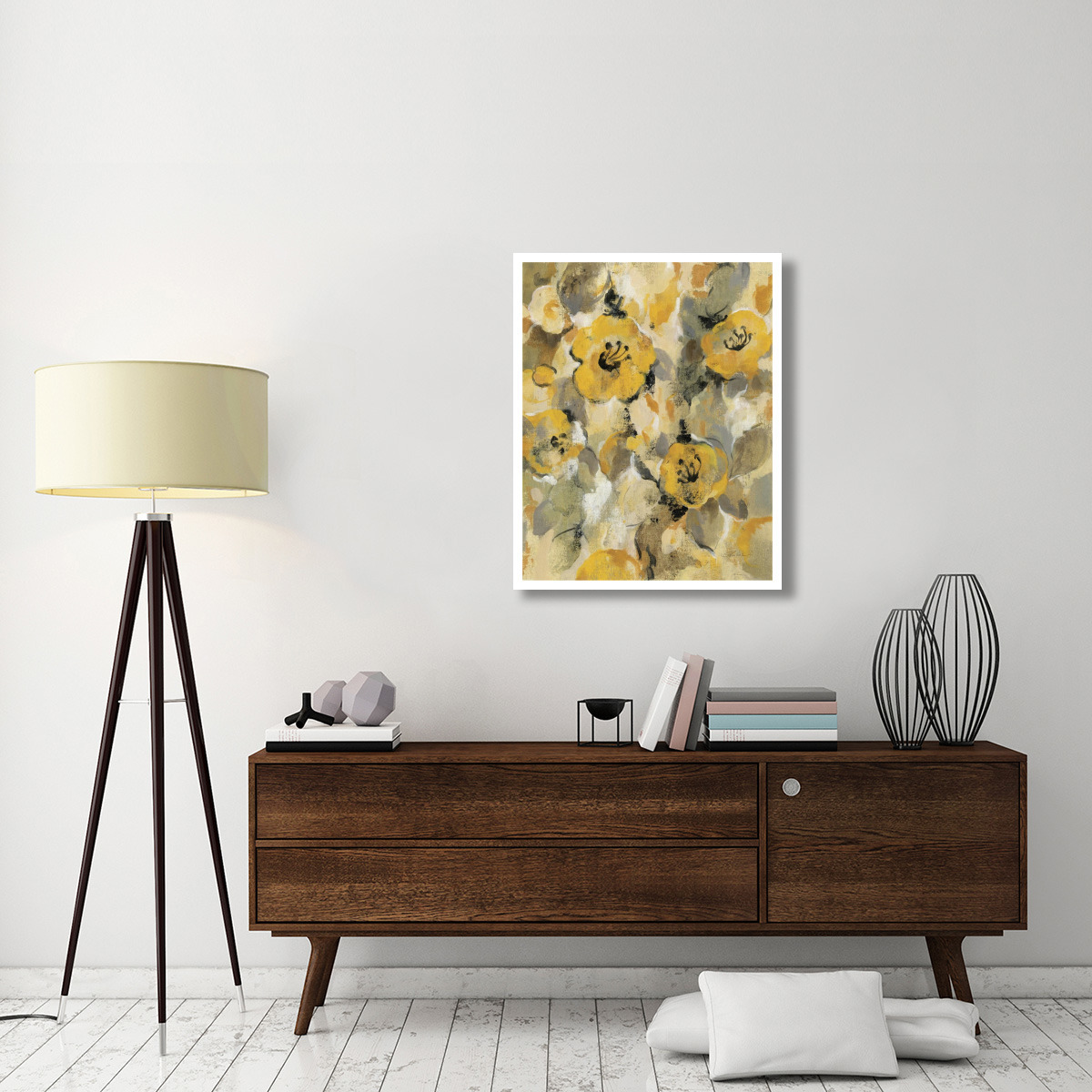 Yellow Floral I -Paper Art-30&quotx37"