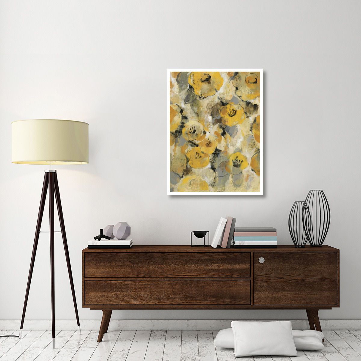 Yellow Floral II -Paper Art-32&quotx42"